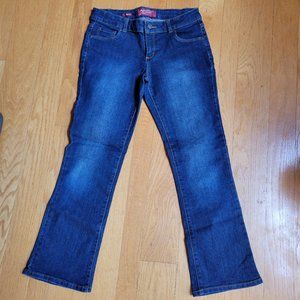 Arizona Girls Size 12.5 Plus Dark Wash Bootcut Jeans Adjustable Waist